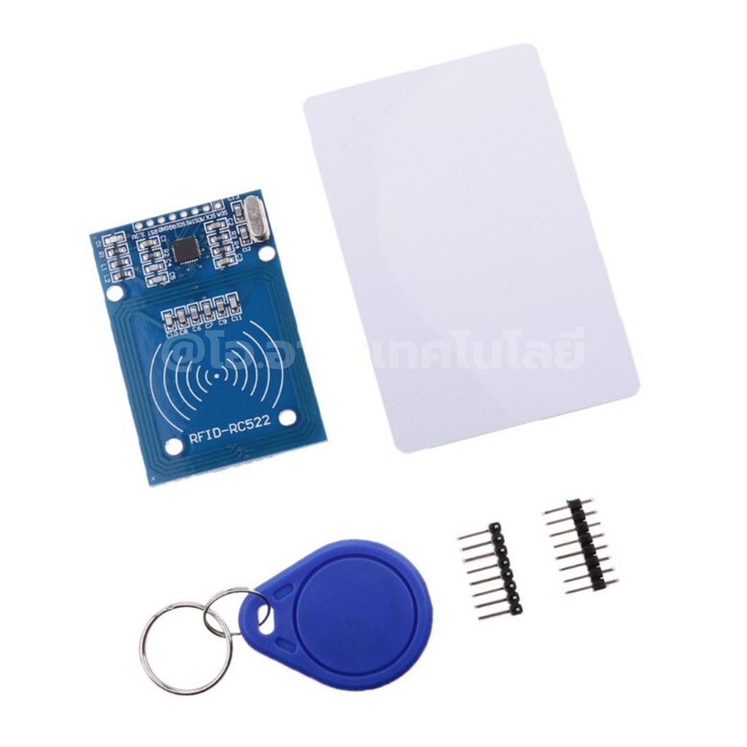 FRC-522 ชุดโมดูลคีย์การ์ด พร้อมการ์ด, พวงกุญแจ และก้างปลา FRC522 RC522 radio RFID module with Card and Keychain 13.56Mhz RC522 MFRC-522 โมดูลตัวรับคีย์การ์ด Key Card Receiver