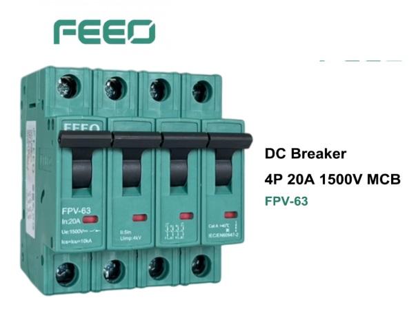 FPV-63 DC Breaker 4P 20A 1500VDC MCB"FEEO"