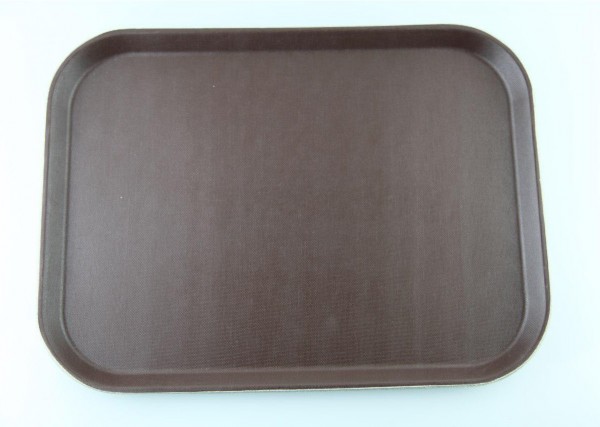 NSTEN-1418 ถาดเสิร์ฟกันลื่นแบบเหลี่ยม สีน้ำตาล