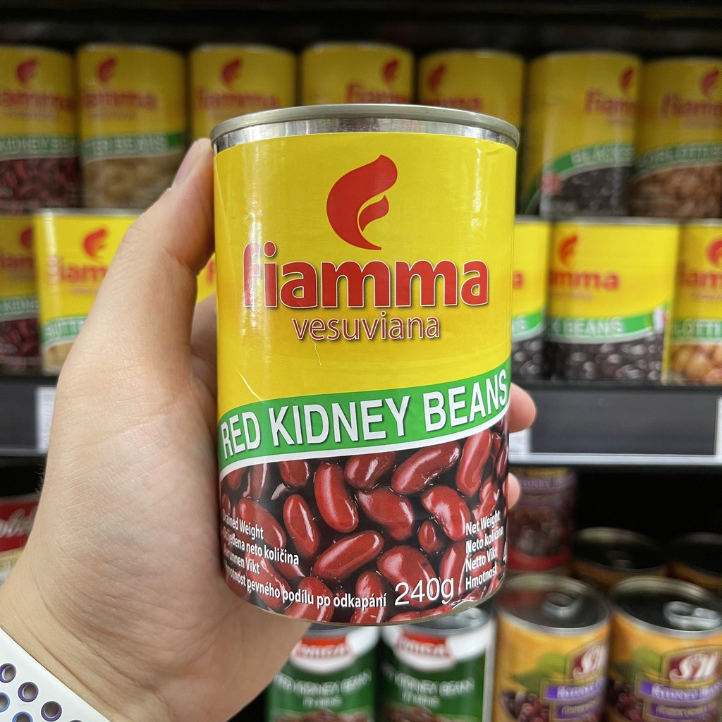 ไฟมมา ถั่วแดงในน้ำเกลือ น้ำหนักสุทธิ 400 กรัม Fiamma Red Kidney Beans Total Weight 400 g.