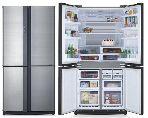 SHARP ตู้เย็น 4 ประตู ระบบ Inverter ขนาด 22.3 คิว รุ่น SJ-FX79T-SL