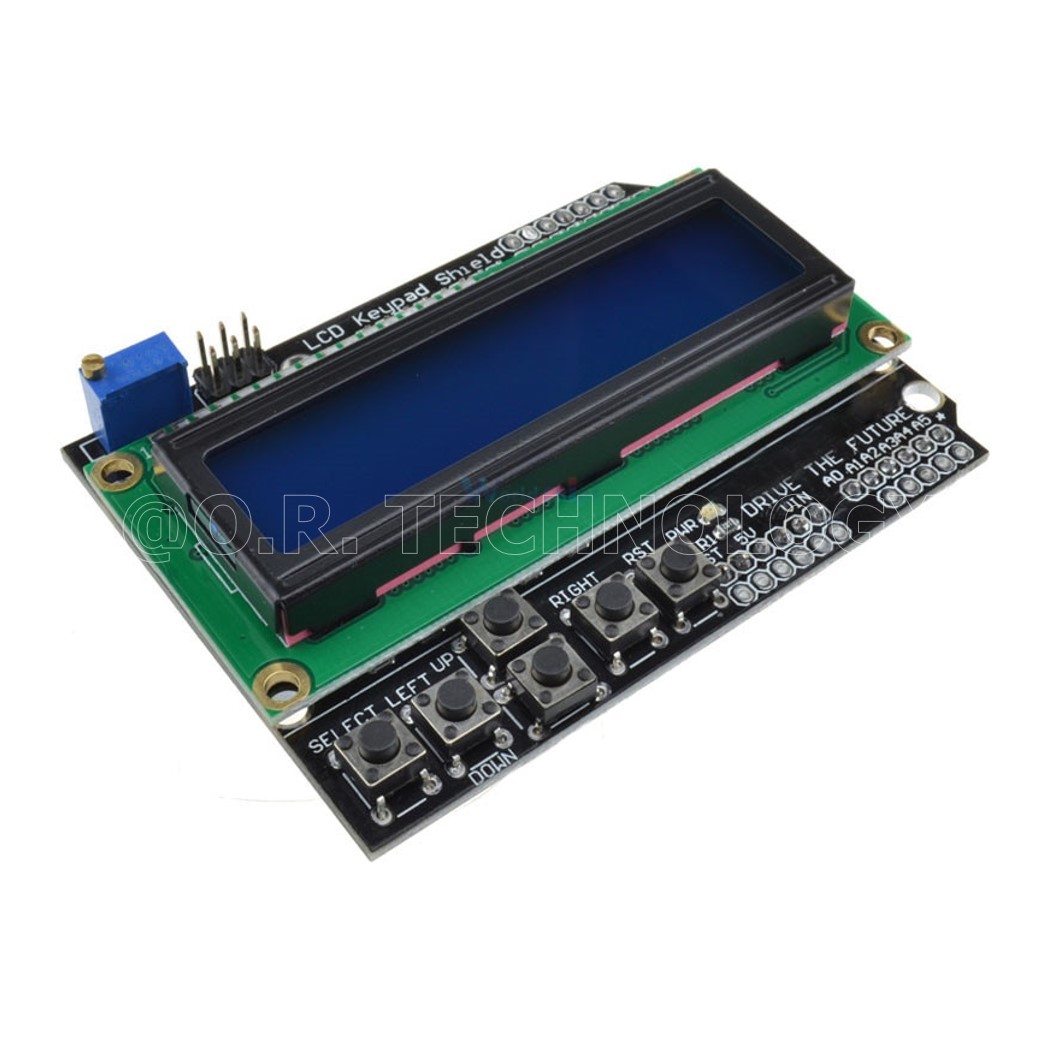 (1ชิ้น) AA014 หน้าจอแสดงผล LCD1602 LCD 16x2 Keypad Shield Blue Backlight