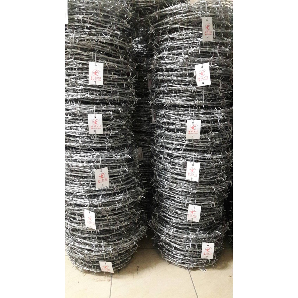 ลวดหนาม 10kg ลวดเบอร์12 ยาว50ม. ลวดหนา2.6mm (ราคารวมแวท) ลวดชุปกัลวาไนซ์ ลวดหนามล้อมรั้ว เหล็กกันขโมย{0201805902}