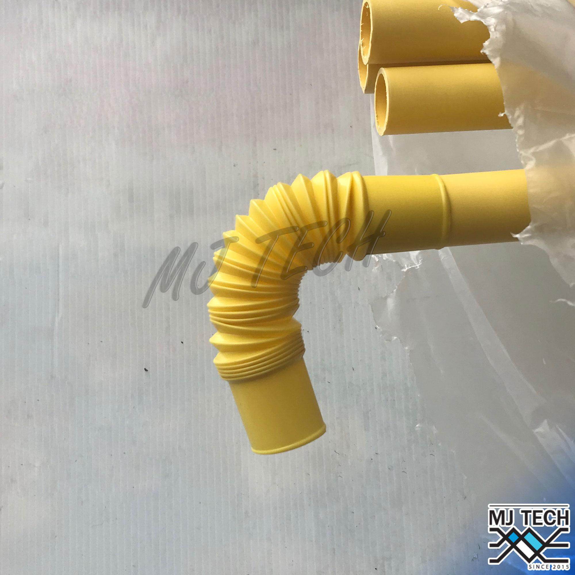 MJ-Tech ข้อต่อท่อลูกฟูก สำหรับท่อไฟ สีเหลือง ขนาด 3/8 นิ้ว ยาว 18.5 ซม. (แพ็ก 1/6/12)