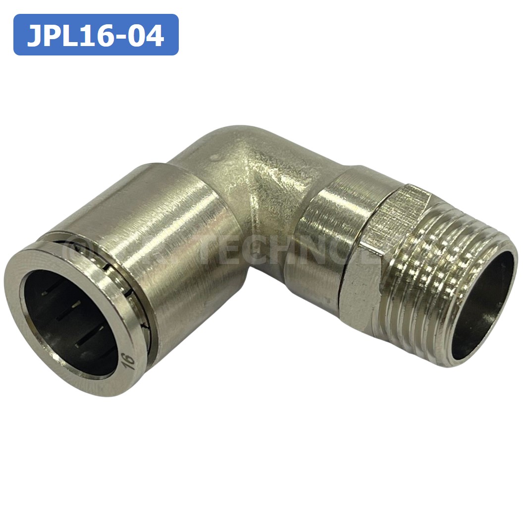 (1ชิ้น) JPL16-04 ข้อต่อลม เกลียวนอก งอ90° สแตนเลส STAINLESS Male Thread Elbow Pipe Quick Fittings Connector ข้อต่อลมสแตนเลส ข้องอ