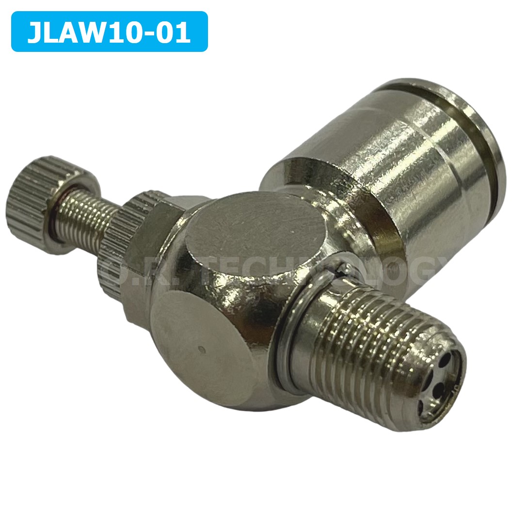 (1ชิ้น) JLAW10-01 ข้อต่อลมสแตนเลส ข้อต่อปรับลม งอ STAINLESS Air Flow Speed Controller ควบคุมความเร็วลม Speed Control valve JLAW JSL