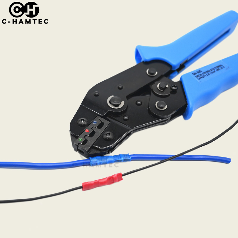 คีมย้ำหางปลาแบบมีปลอกหุ้ม SN-02C ใช้กับสายขนาด 0.25-2.5mm²