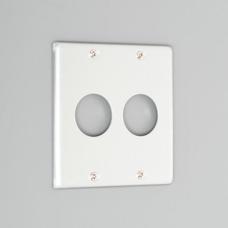 AMERICAN DENKI 8072A 2-Gang 2-Receptacle, φ35.5×2, Mounting Screw Spacing 101 Wall Plate [Aluminum]