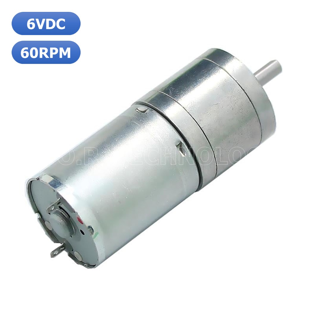 (1ชิ้น) JB346 มอเตอร์ มอเตอร์เกียร์ มอเตอร์อเนกประสงค์ 25GA-370 6VDC 60RPM DC Gear Motor (Shaft D, 4mm)
