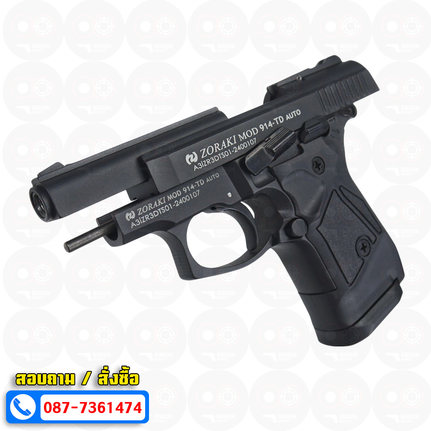 Blank GUN Zoraki mod 914-td auto สีดำ แบลงค์กัน Semi Auto & Full Auto (แถมกล่องปืน)