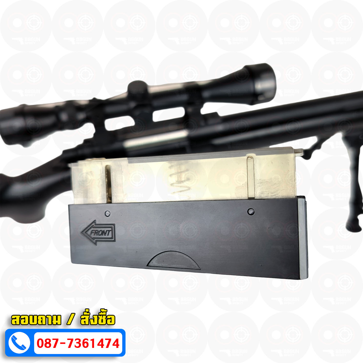 บีบีกันสไนเปอร์ Snow Wolf M24 สีดำ ท่อเซาะร่อง SW 04JB อัพเกรด BB GUN Sniper Air Cocking