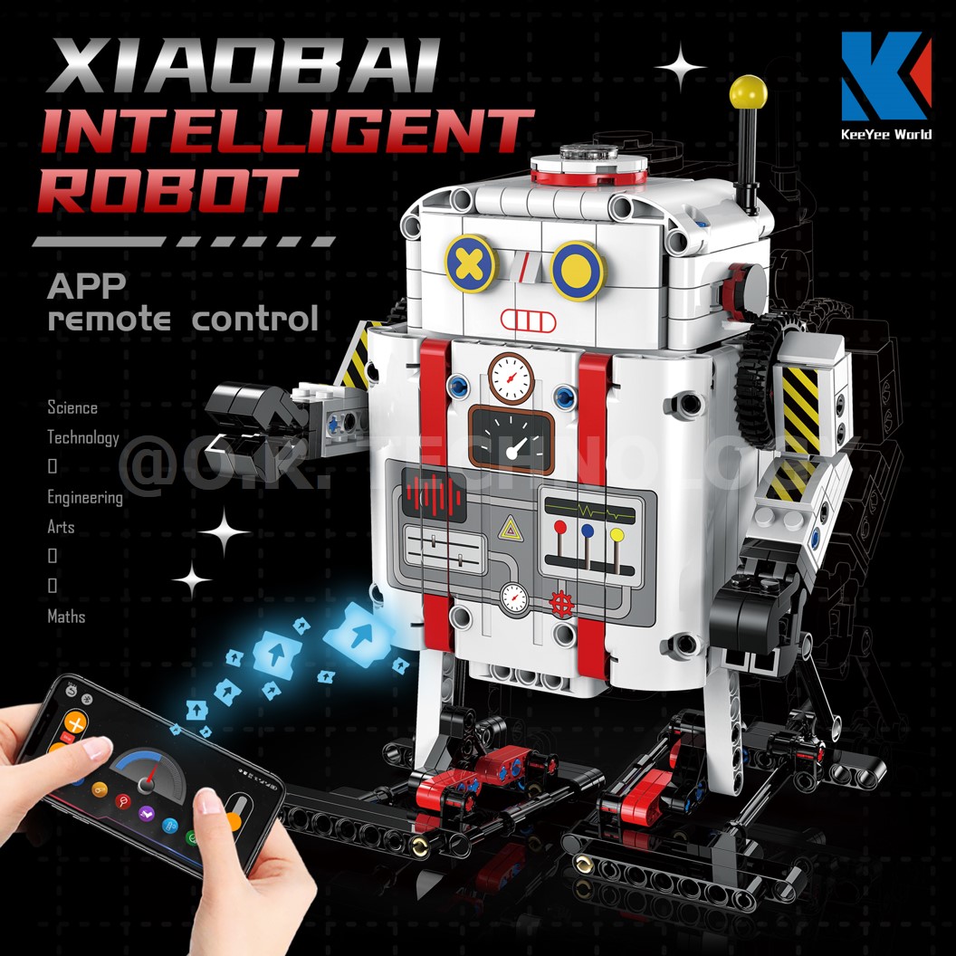 KEEYEE WORLD K96153 ชุดเรียนรู้ เสริมทักษะ White Fat Robot ตัวต่อ STEAM Educational Programmable Robot Kit Building Block