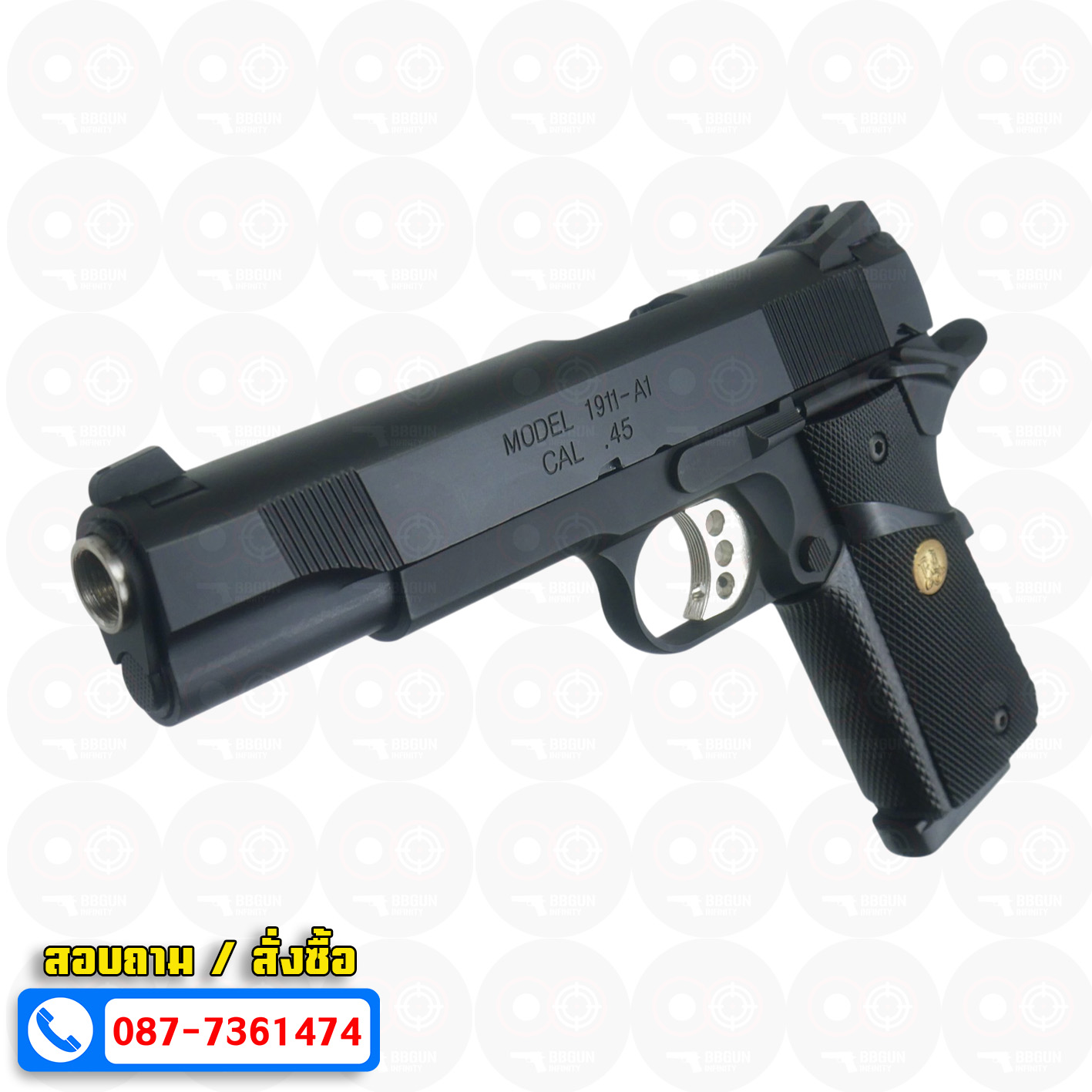 บีบีกันอัดแก๊ส Army Armament R27 Springfield 1911 สีดำ BB GUN