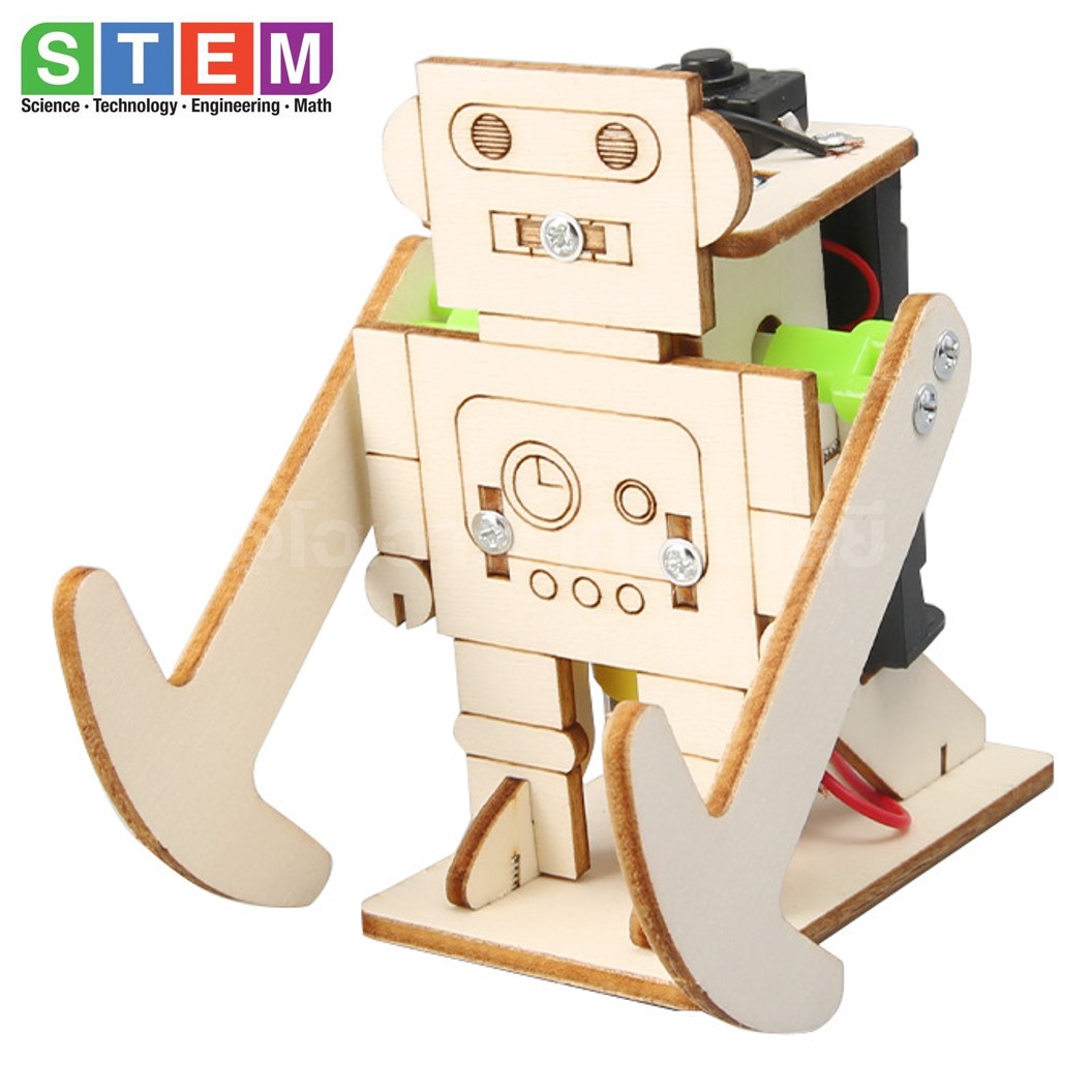 T-M221 ชุดประกอบไม้ หุ่นยนต์ เดินได้ Robot Wooden Kit STEM Education ของเล่นเสริมทักษะ เสริมพัฒนาการ ชุดเรียนรู้ ชุดทดลอง