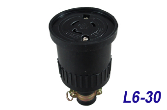LK5332B (MH2637) Bakelite L6-30C Locking Rubber Cord Connector 30 Amp 250 Volt "LKEW