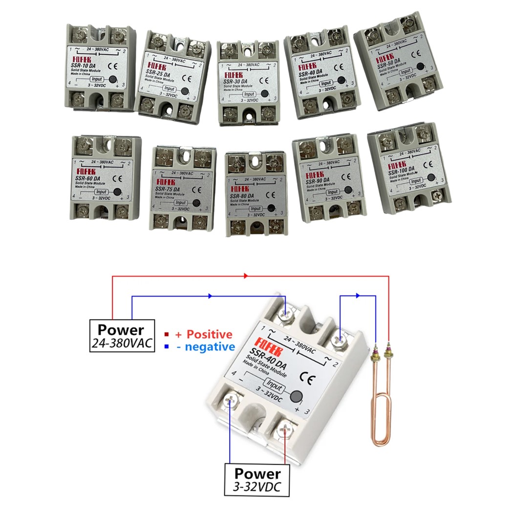 SSR-10DA/25DA/30DA/40DA/50DA/60DA/75DA/80DA/90DA/100DA โซลิดสเตทรีเลย์ Solid State Relay INPUT 3-32VDC, OUTPUT 24-380VAC 10-100A