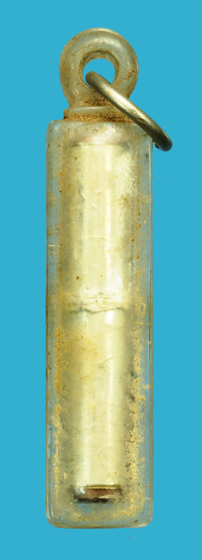 *35924 ตะกรุดเนื้ออลูมิเนียม ขนาด 1.5 นิ้ว ร้านดูเป็นของหลวงปู่ดู่ วัดสะแก อยุธยา เลี่ยมพลาสติกเก่าถึงยุค(ได้มาไม่แพงก็ให้เช่าไม่แพง) 12