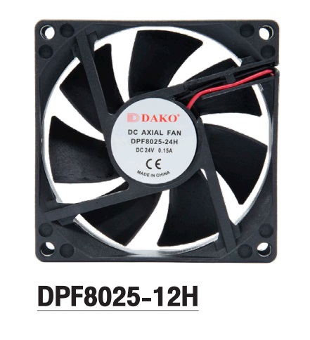 DPF8025-24H 3" 24VDC พัดลมระบายความร้อนใบพัดพลาสติก Size 3" "DAKO"