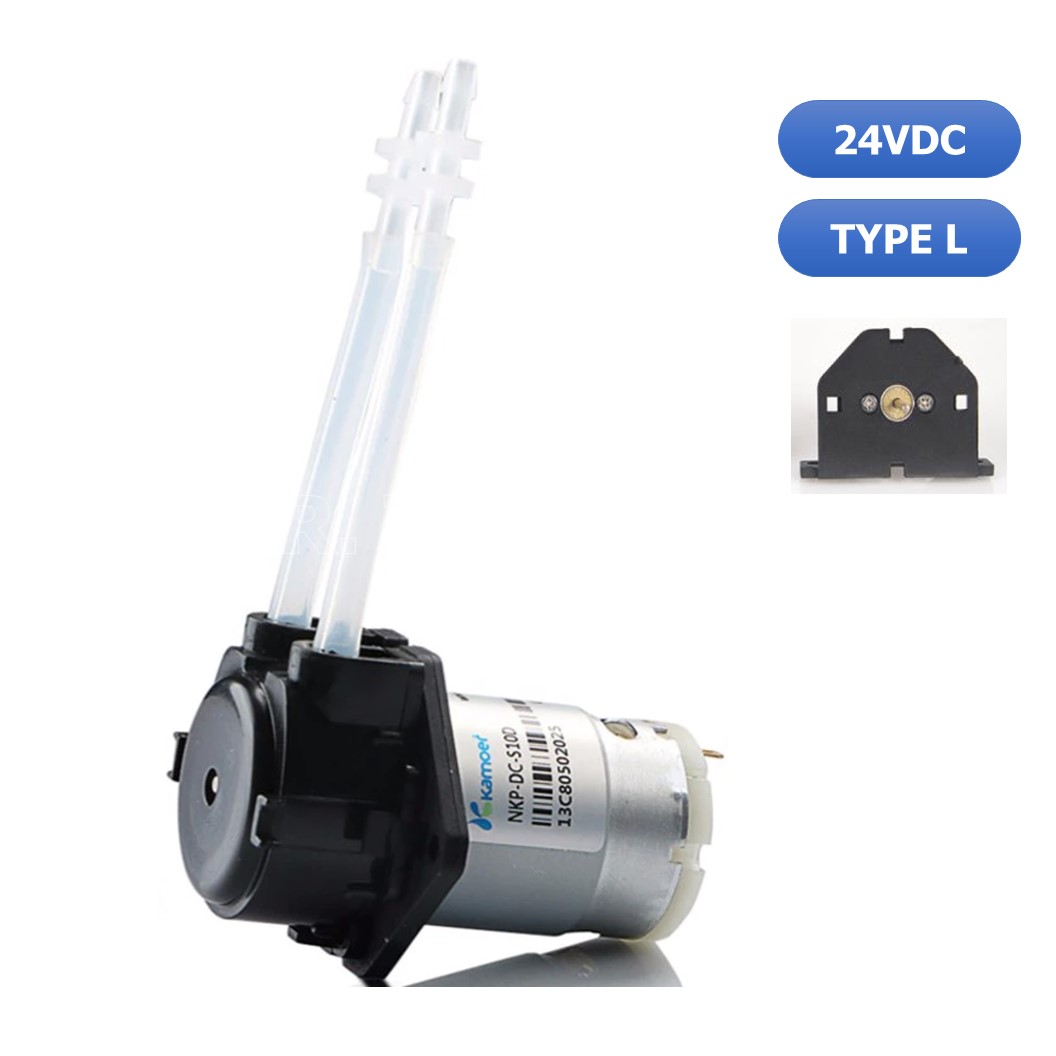 (1ชิ้น) NC464 ปั้มน้ำ ปั้มของเหลว Black Type L 24V Silicone Tube Liquid Pump ID:3mm,OD:5mm, 19~100 mL/min (TYPE L)