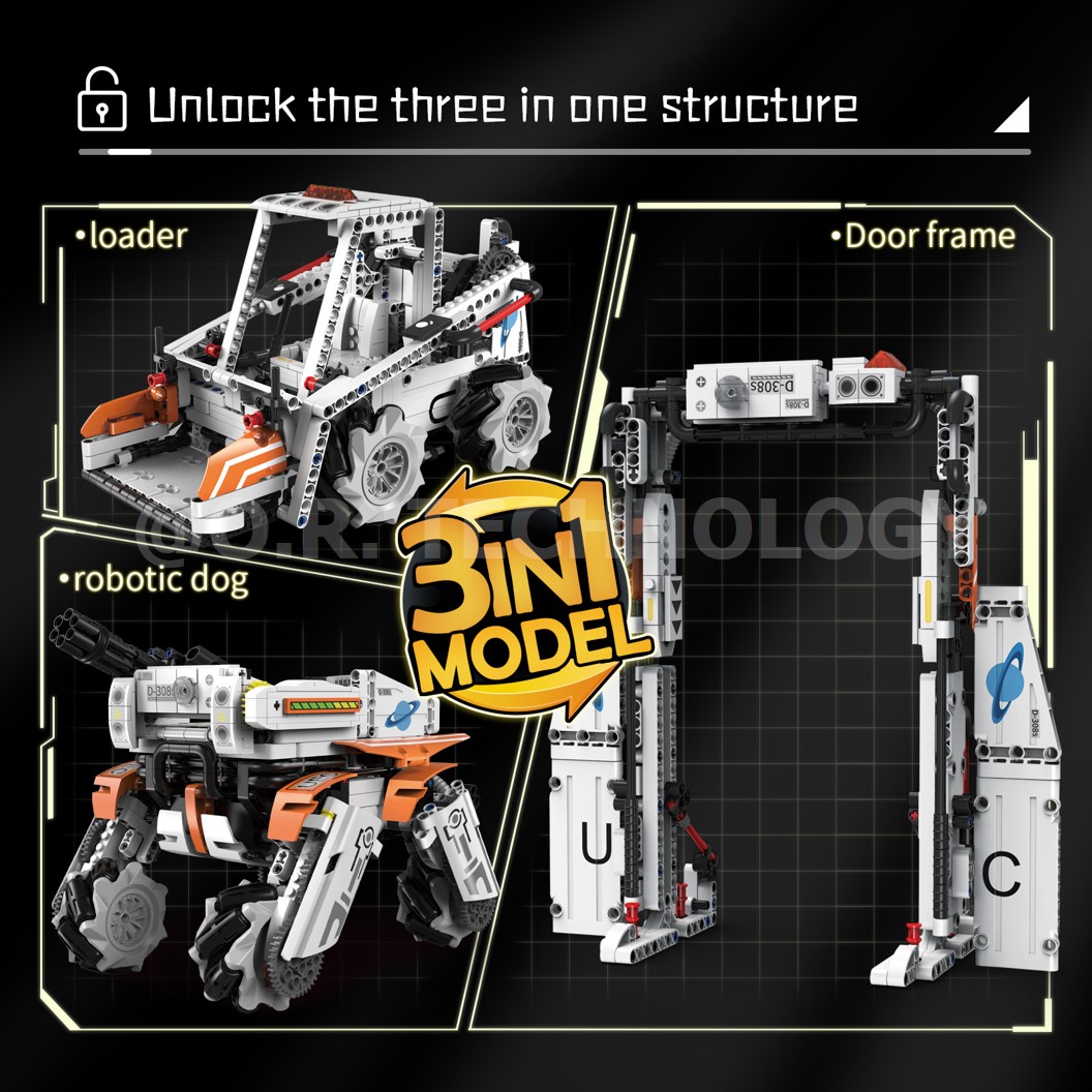 KEEYEE WORLD K96136 ชุดเรียนรู้ เสริมทักษะ Variable Combat Robot Dog ตัวต่อ STEAM Educational Programmable Robot Kit Building Block