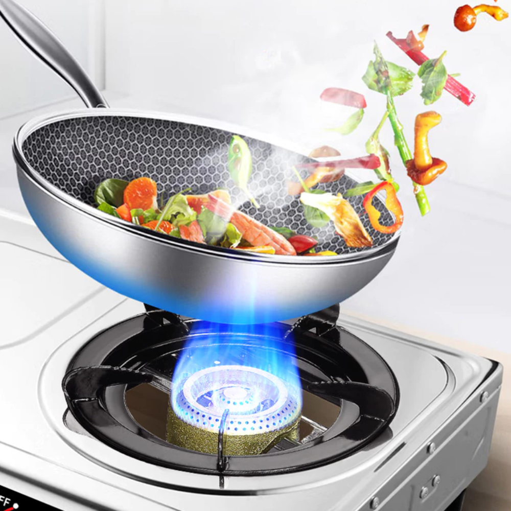 AJ เตาแก๊สสแตนเลส 2 หัว รุ่น AJ-GA2H-01A เตาแก๊สหัวคู่ อินฟาเรด + หัวฟู่ทองเหลือง