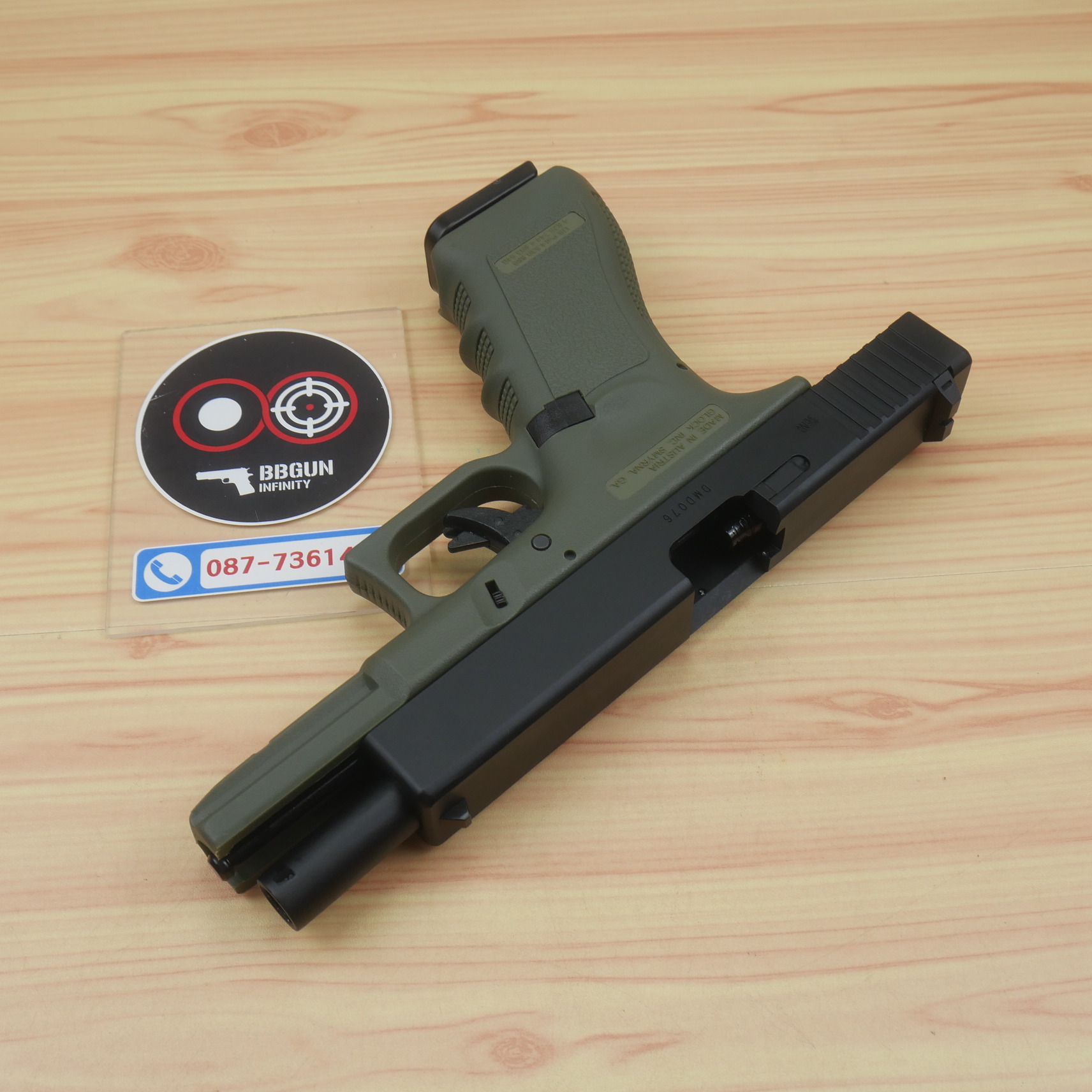 บีบีกันอัดแก๊ส Army Armament R17A Glock 17 Gen3 สีเขียว (OD) BB GUN