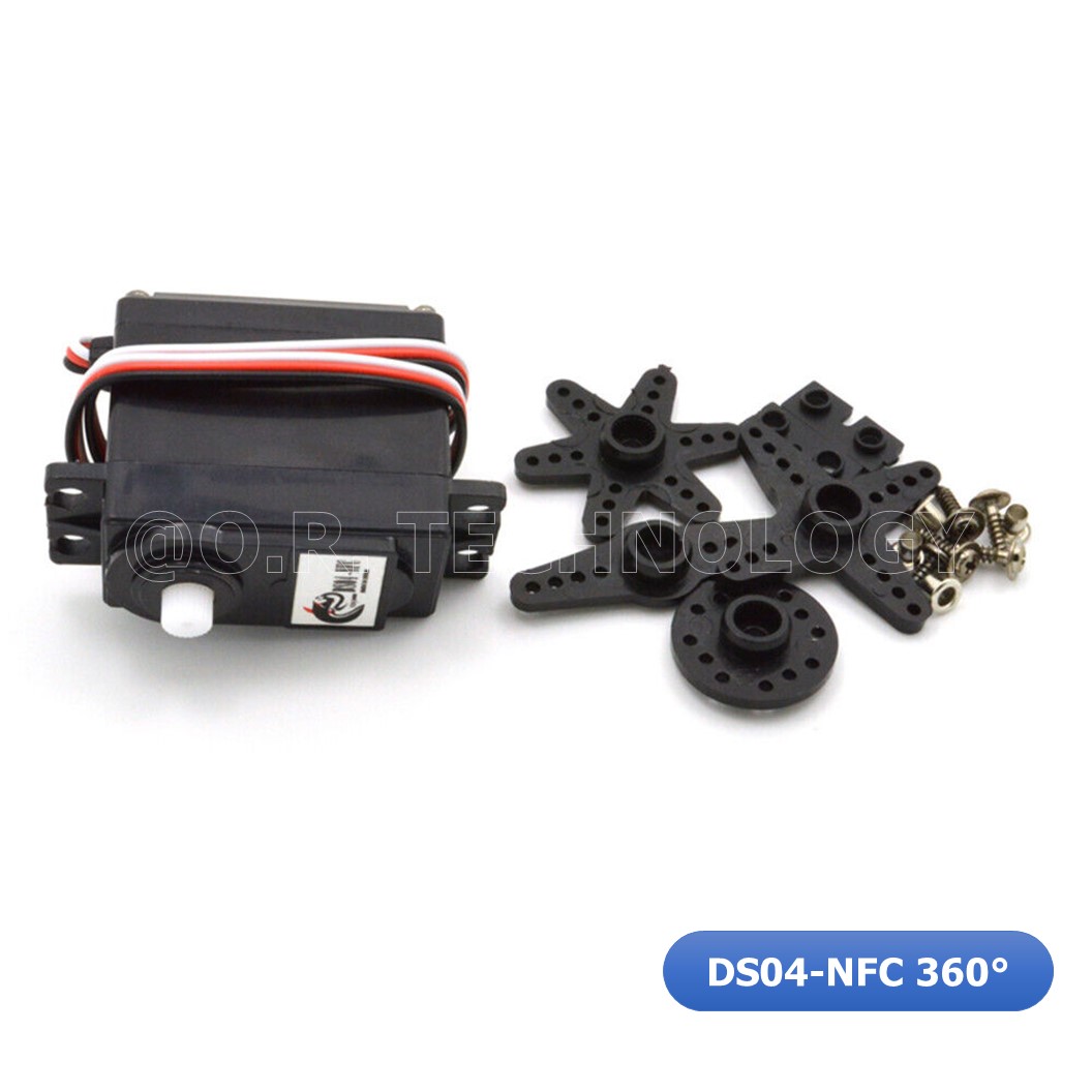 (1ชิ้น) NA299 เซอร์โวมอเตอร์ DS04-NFC Servo 360 องศา Continuous Rotation Servos DC Gear Motor Smart Car Robot Torsion 5.5kg/cm DC 4.8V-6V