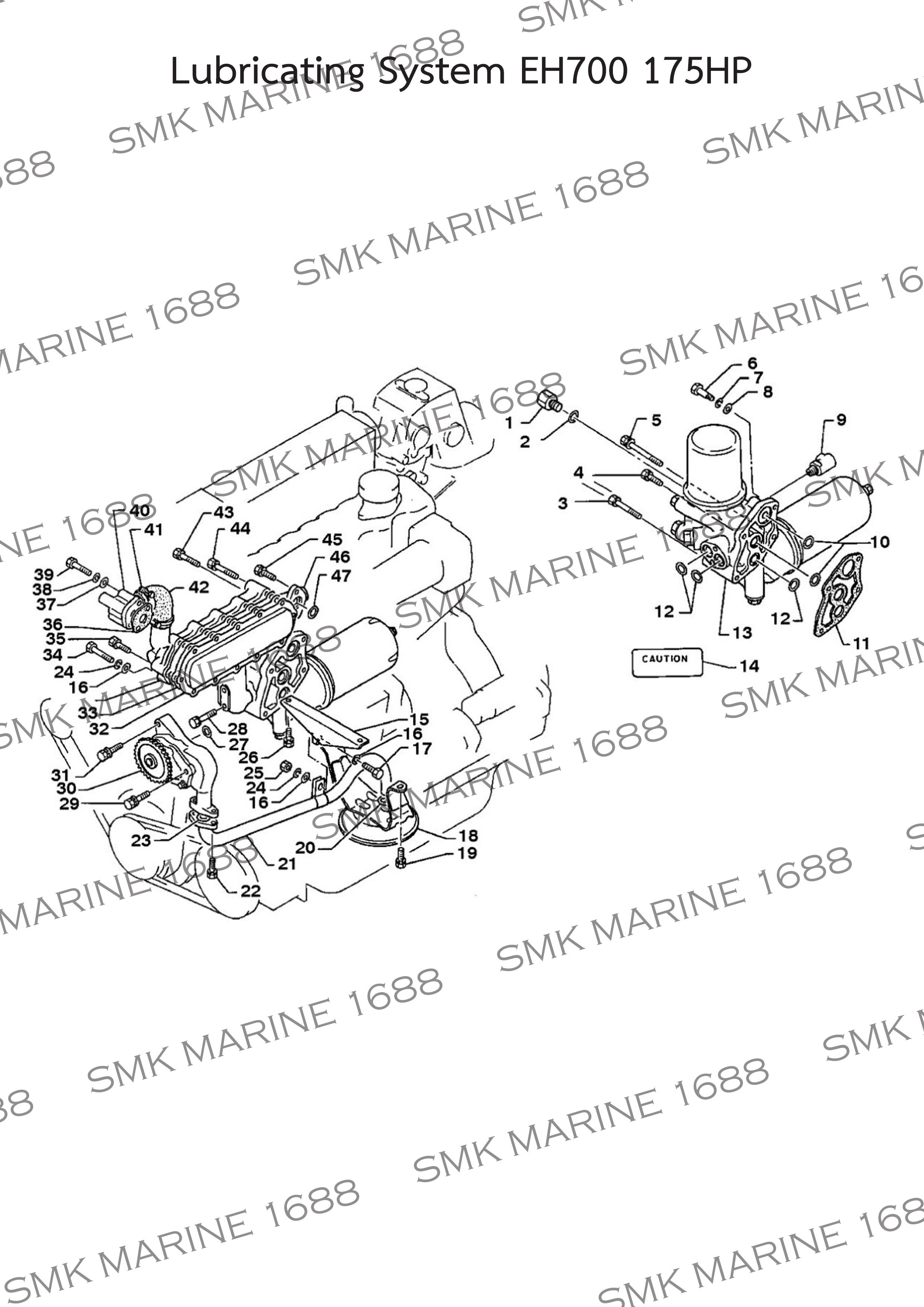 HINO EH700 161341040 Coolant Oil Cooler Pipe / ข้อต่อทางน้ำ