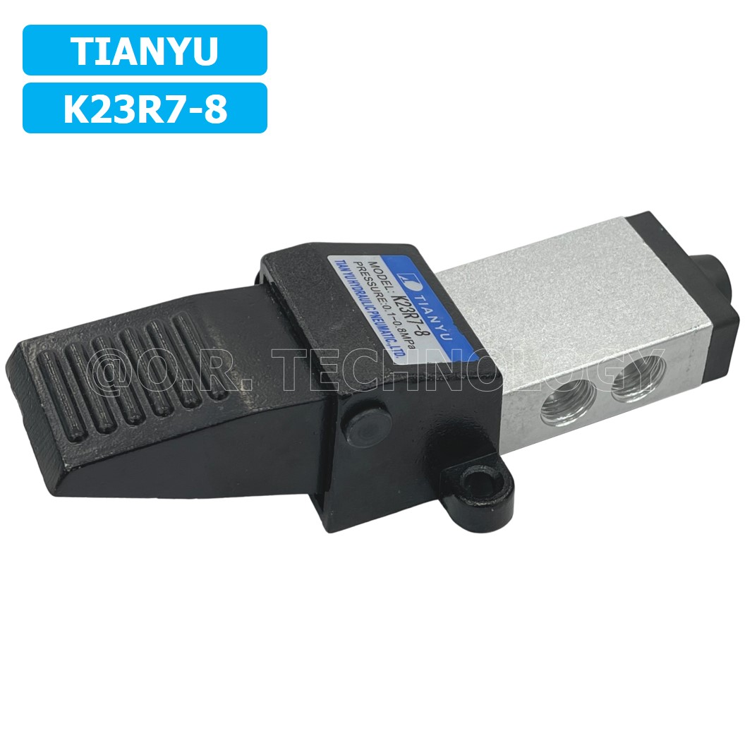 (1ชิ้น) K23R7-8 เท้าเหยียบลม วาล์วเท้าเหยียบ สวิทซ์เท้าเหยียบลม Air Foot Switch Valve Pneumatic TIANYU