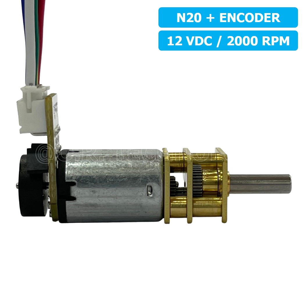 (1ชิ้น) JB339 มอเตอร์เกียร์ N20 12VDC 2000RPM พร้อม เอ็นโค้ดเดอร์ Micro Gear Motor DC with Encoder แกนขนาด 3mm D Shaft มอเตอร์ทดเฟือง GA12-N20 ไมโครมอเตอร์ มอเตอร์
