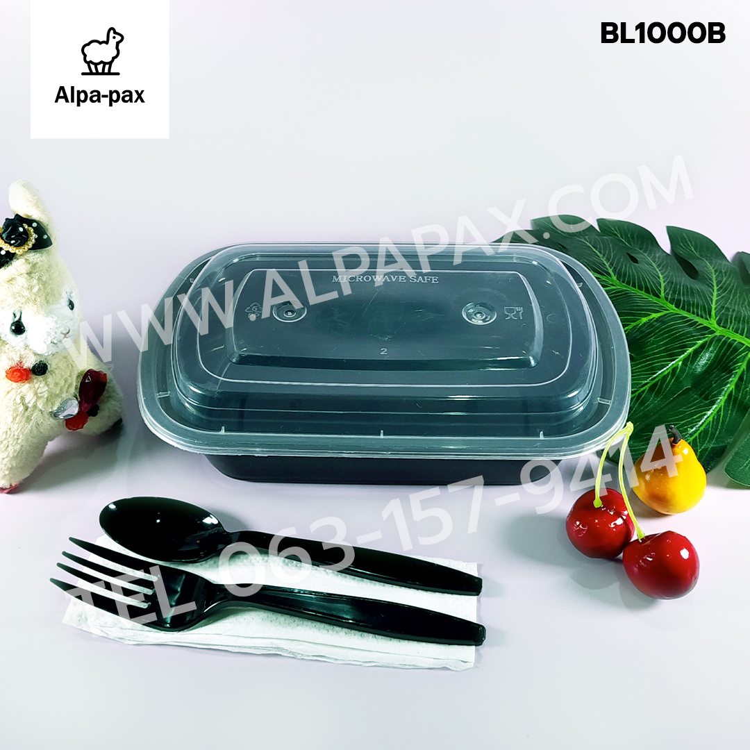 BL1000B กล่องอาหารพลาสติก+ฝา 1000ml. (ลัง 150ใบ) กล่องไมโครเวฟ กล่องข้าว กล่องอาหาร กล่องใส่อาหาร
