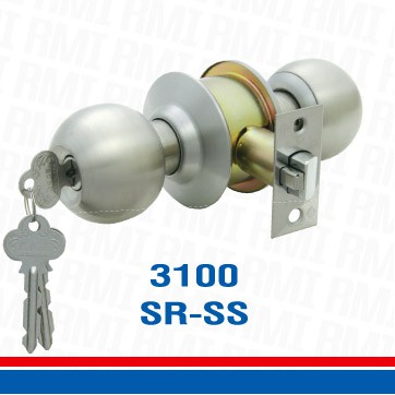 ลูกบิดประตู ห้องนอน RMI 3100-SR-SS หัวกลม(ราคารวมแวท) ลูกบิดก้านโยก มีกุญแจ