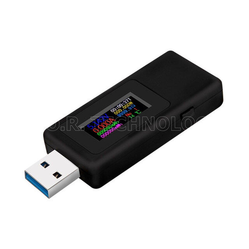 (1ชิ้น) IB037 เครื่องทดสอบ USB วัดแรงดันและกระแส สีดำ Black KWS-MX19 USB Tester DC4V-30V 0-5A Current Voltage Meter Timing Ammeter เครื่องเทส USB ตัวเทส