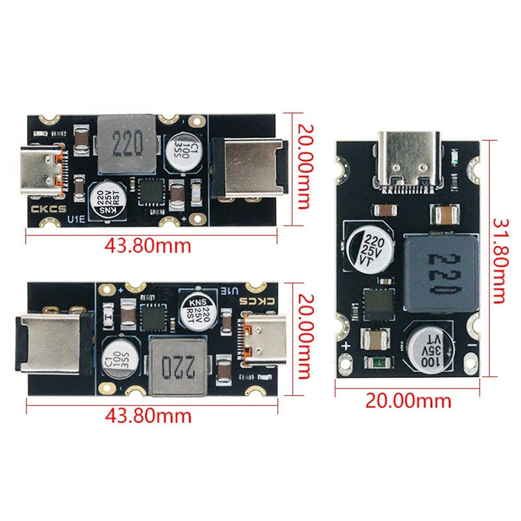 PD65W โมดูลชาร์จแบตเตอรี่ ชาร์จเร็ว USB Type C PD65W Fast Charging module Type-C PD3.1 QC3.0 โมดูลชาร์จเร็ว Quick Charger Input 8-30VDC