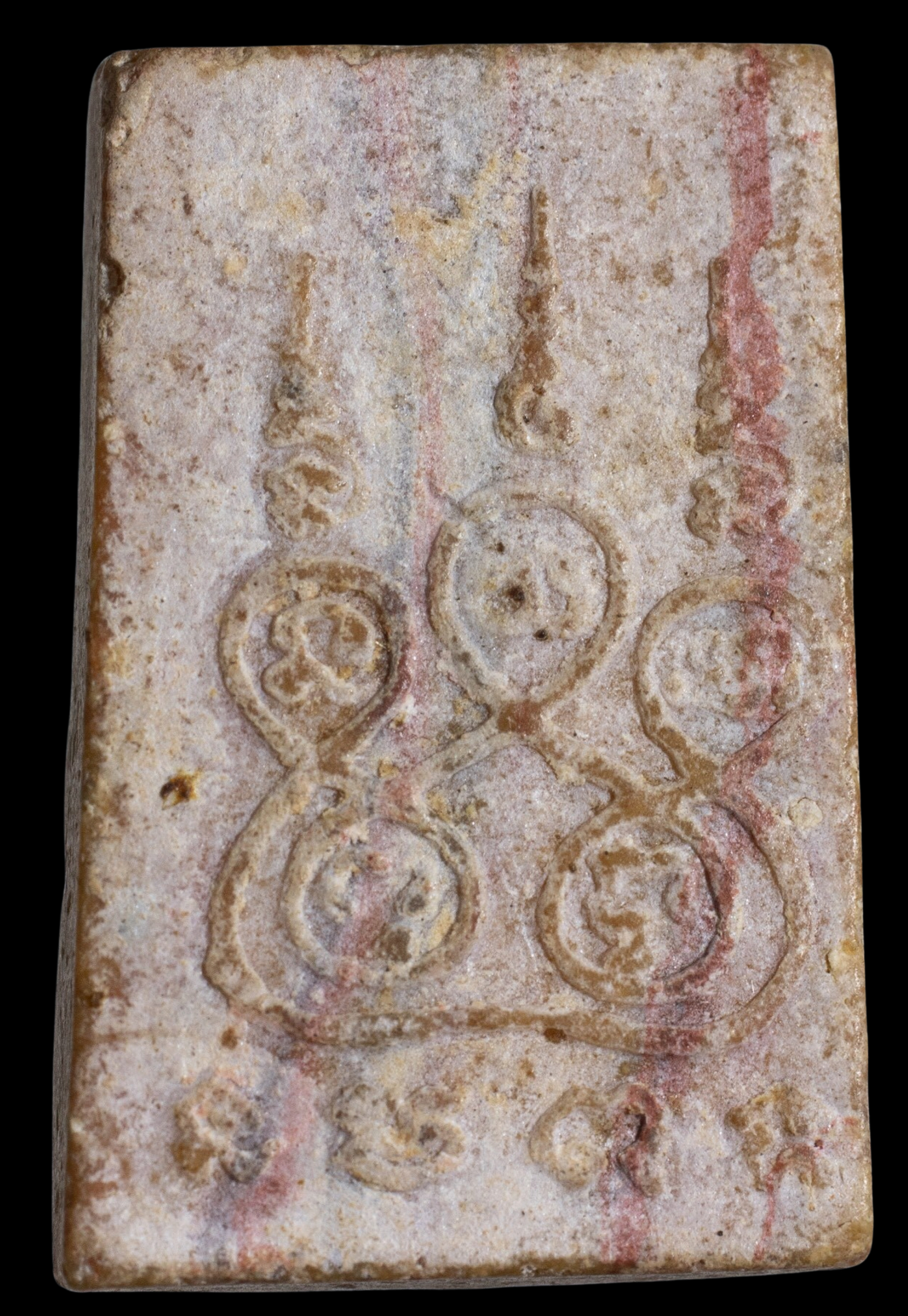 นางกวักสายรุ้งเนื้อผงน้ำมัน หลังยันต์ หลวงพ่อกวย ปี 2515