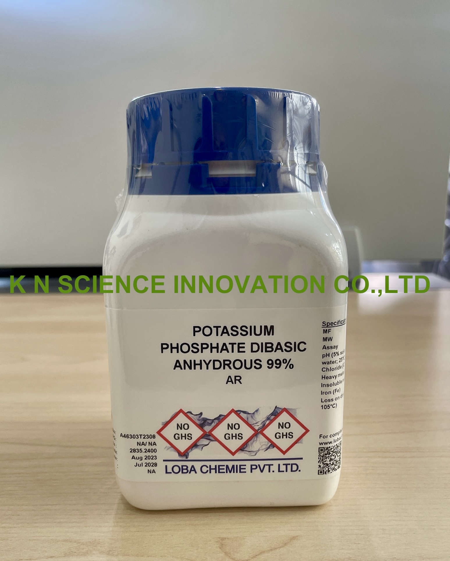 di-Potassium hydrogen phosphate anhydrous, AR (Potassium phosphate dibasic) ,500 g ,Loba 0543000500
