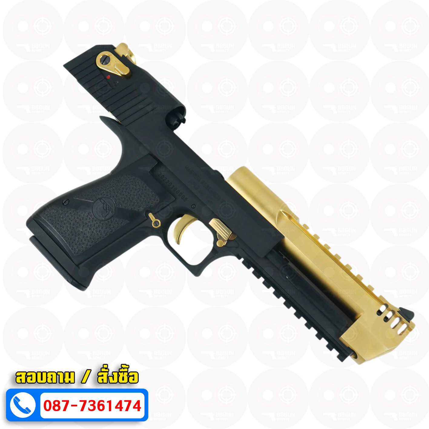 บีบีกันอัดแก๊ส Cybergun Desert Eagle L6 .50 AE GBB BLACK/GOLD BB GUN