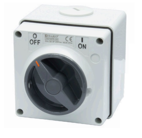 DKF56SW-232 2P 32A 250V สวิทช์ลูกบิดกันน้ำ "DAKO "