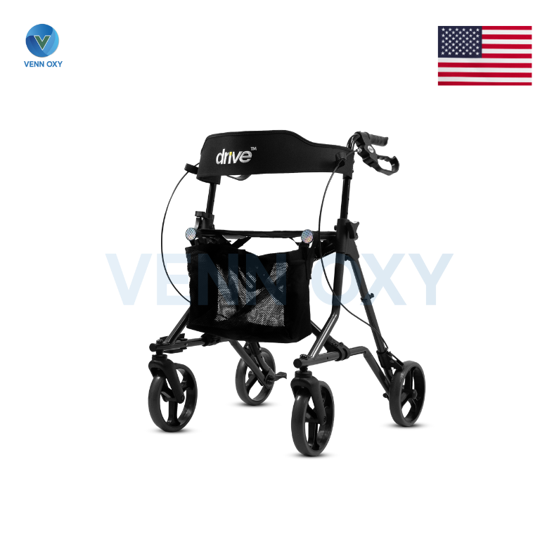 Rollator TORRO ACERO วอล์คเกอร์ 4 ล้อ อุปกรณ์ช่วยพยุงเดิน สำหรับคนน้ำหนักตัวเยอะ ยี่ห้อ Devilbiss (USA)