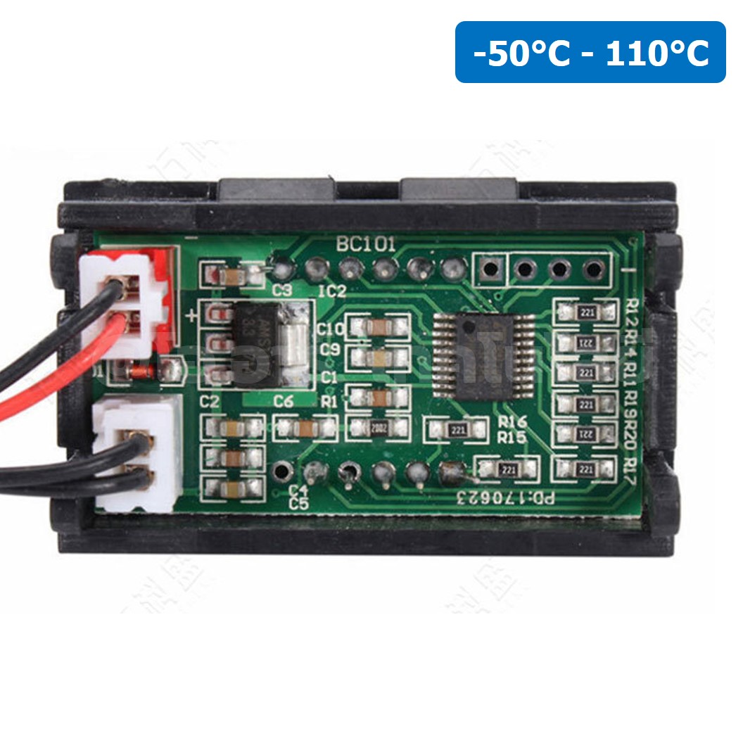 TC001 เครื่องวัดอุณหภูมิ เทอร์โมมิเตอร์ 0.56” LED 12V Thermometer Temperature meter (-50°C-110°C)