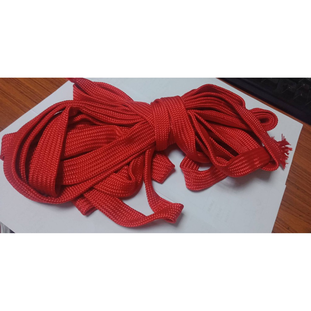 เชือกผ้าแบน เชือกถักแบน 3/4" (6 หุน) ยาวประมาณ 100 ม. เชือกมัดของ(ราคารวมแวท) รัดของ เชือกไนล่อนแบน เชือกแบน เช