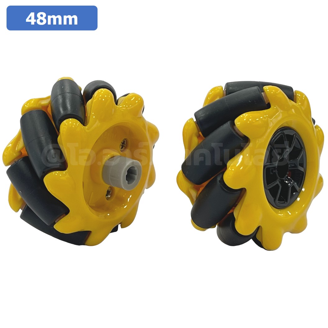 (1ชุด 2ล้อ L+R) ล้อแมคคานัม 48mm/60mm/80mm/97mm พร้อมแกนล้อ Mecanum wheel motor smart car ล้อหมุนรอบทิศทาง ล้อซ้าย+ล้อขวา