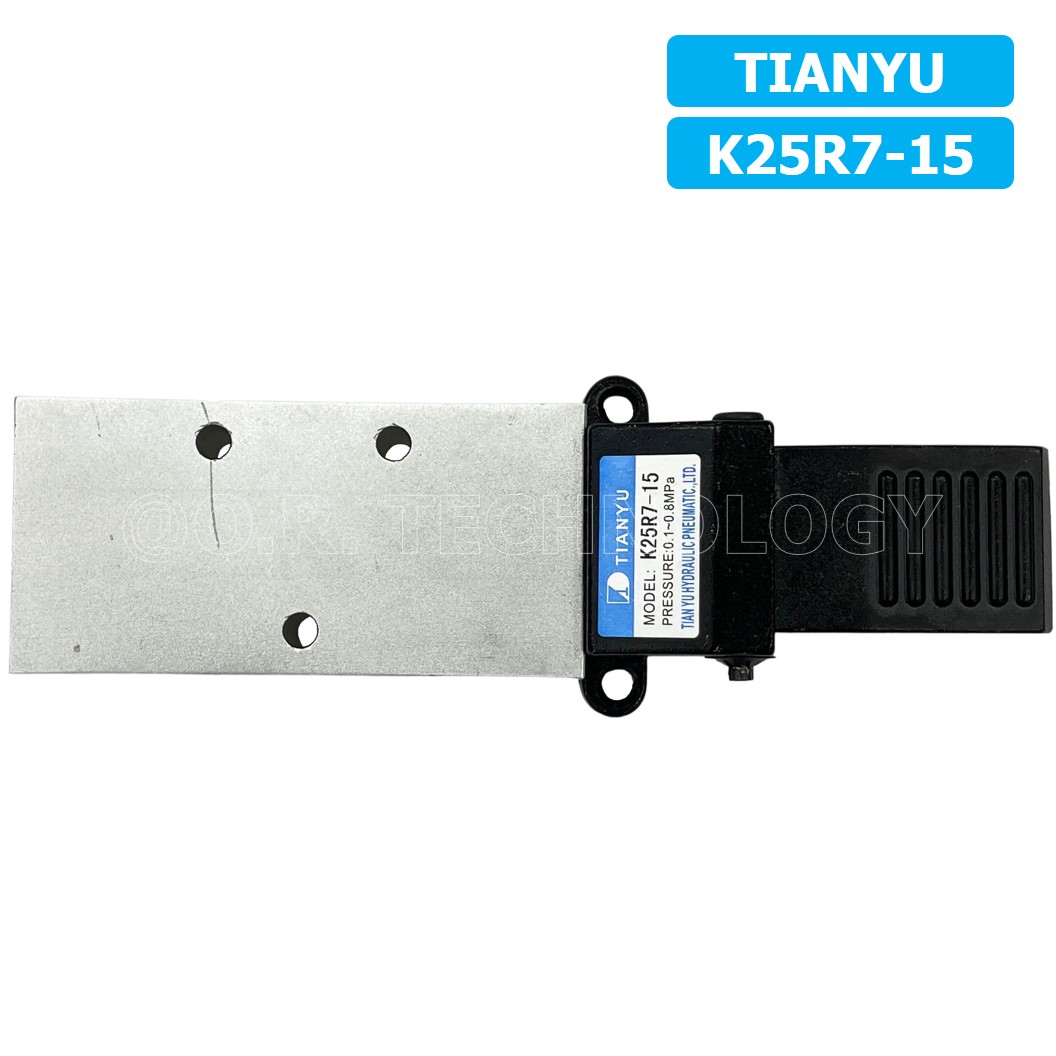 (1ชิ้น) K25R7-15 เท้าเหยียบลม วาล์วเท้าเหยียบ สวิทซ์เท้าเหยียบลม Air Foot Switch Valve Pneumatic TIANYU