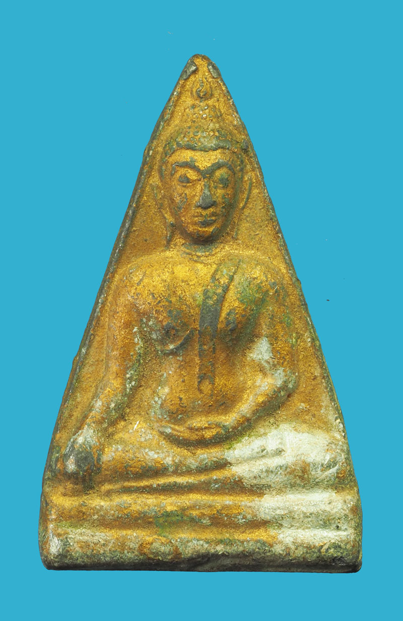 *33191 พระปางมารวิชัย เนื้อตะกั่วลงบรอนซ์ทอง เก่าไม่ทราบที่ 13