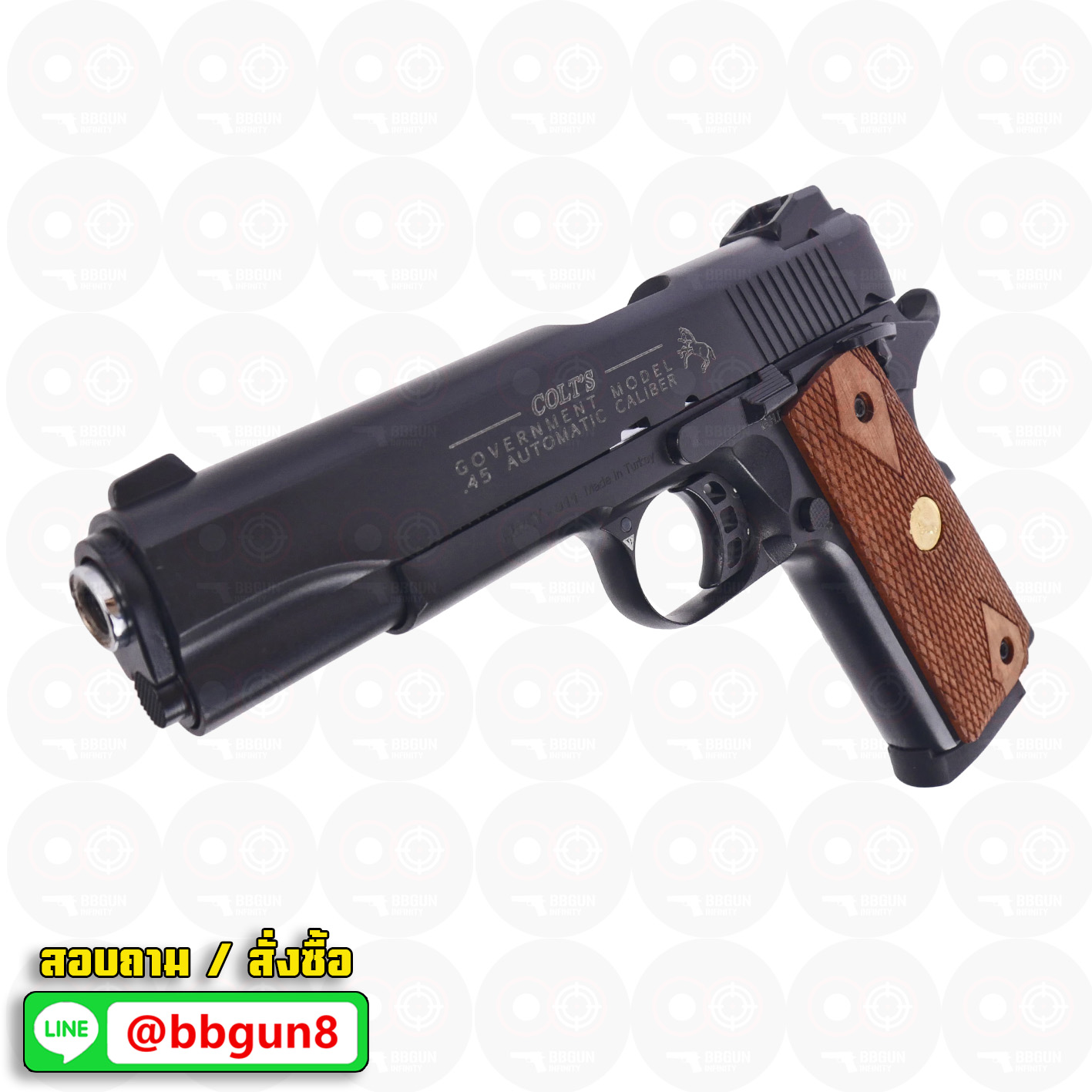 แบลงค์กัน KUZEY M1911 5 นิ้ว COLT GOVERMENT 100 Year สีดำ blank gun ด้ามไม้