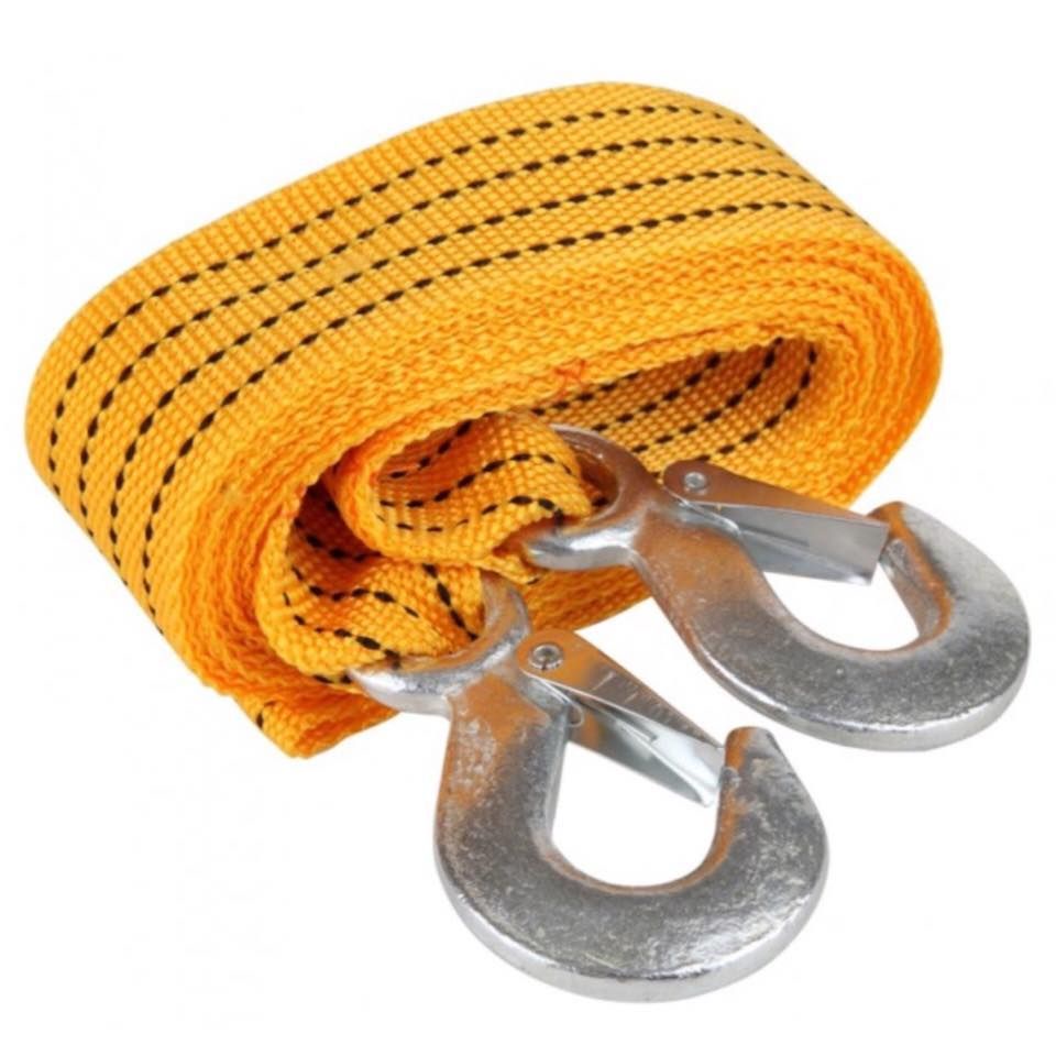 เชือกลากรถ อย่างดี 2"x3.5 ม. (ราคารวมแวท) สายพ่วง ลากรถมีแถบสะท้อนแสง