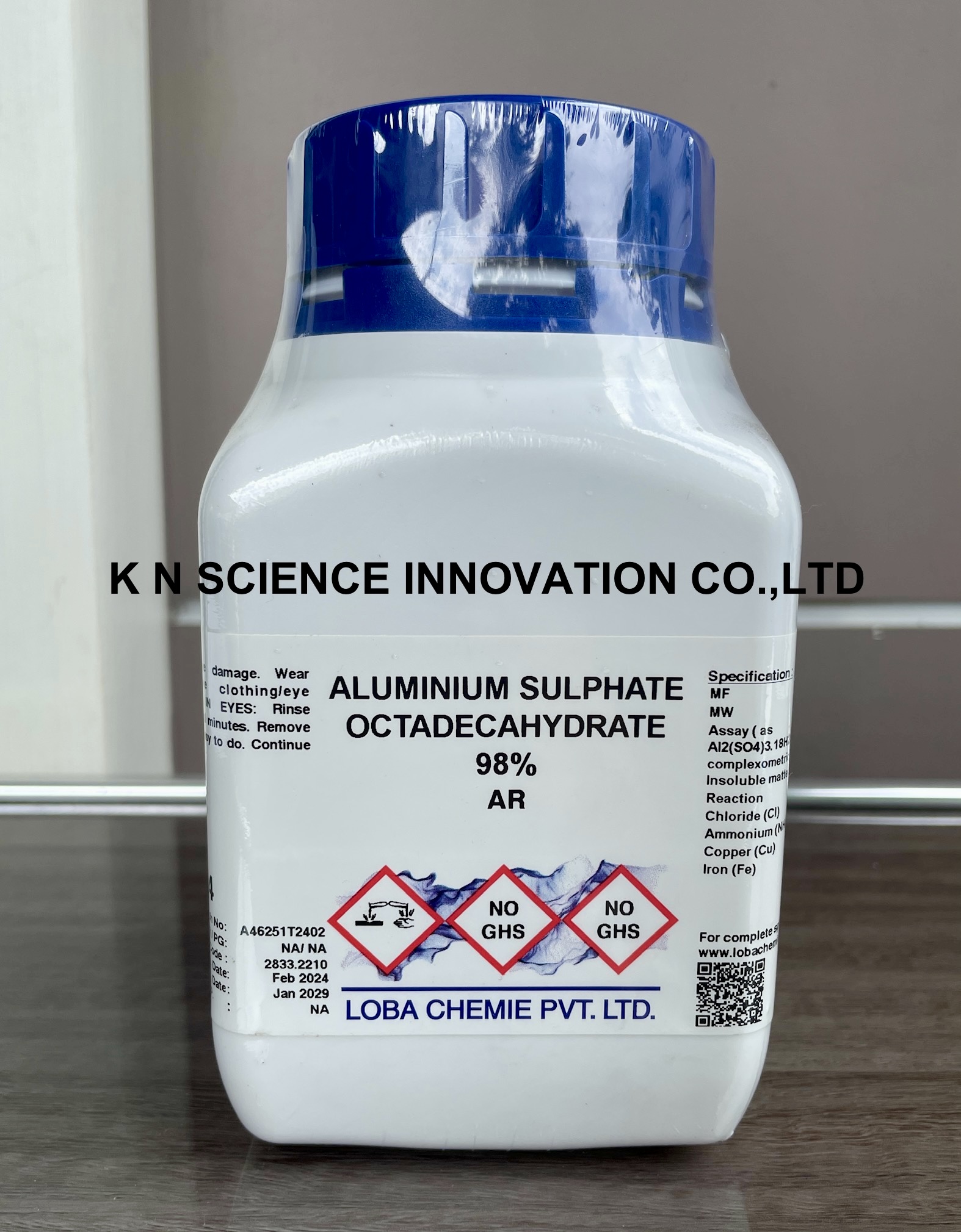 Aluminium sulfate, AR 7784-31-8 ,500 g ,Loba 0097400500