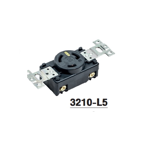 AMERICAN DENKI 3210-L5 ปลั๊กตัวเมียฝังขาล็อค 2P(2P,2W ) 20A 125V