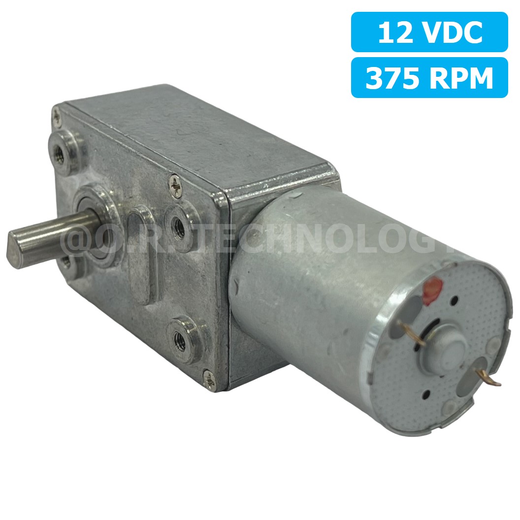 JB121 มอเตอร์วอร์มเกียร์ JGY370 12VDC 375RPM DC Metal Worm Gear Motor Brushed มอเตอร์เกียร์ แกน 1ข้าง JGY-370 มอเตอร์ตัวหนอน