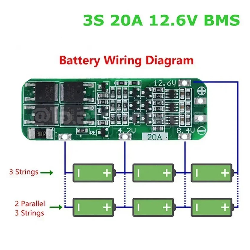 CM631 3S 20A Standard โมดูลชาร์จแบตเตอรี่ BMS 3-Series 20A 18650 Lithium Battery Protection Module แบตลิเธียม